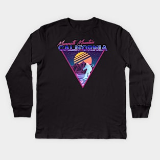 Retro Vaporwave Ski Mountain | Mammoth Mountain California | Shirts, Stickers, and More! Kids Long Sleeve T-Shirt